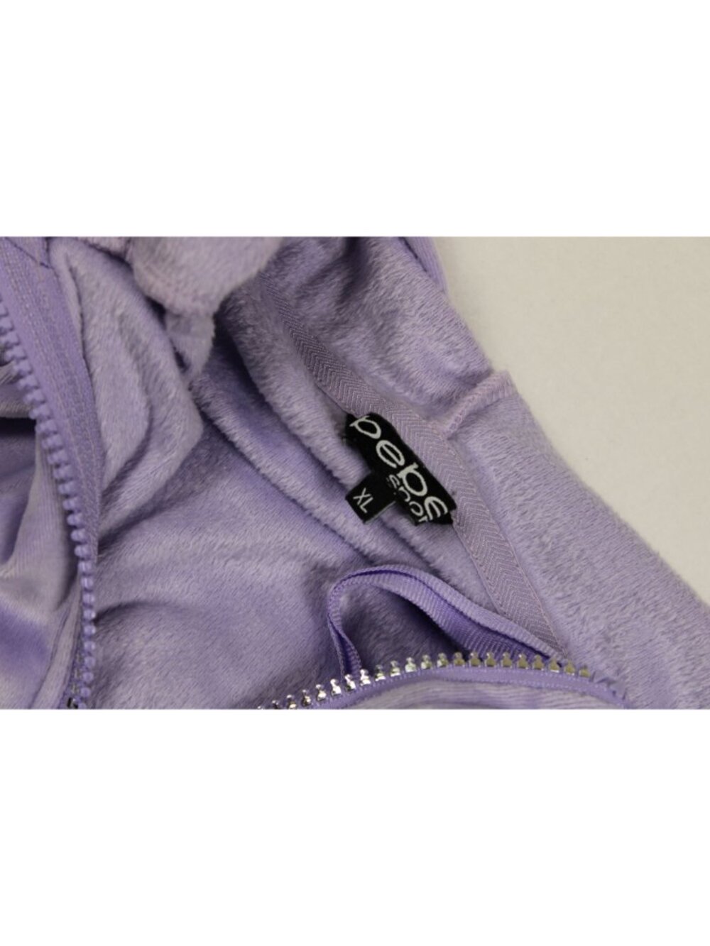 Bebe Womens Lavender Velour Zip-Up Jacket With Logo Embroidery Size XL - Picture 3 of 4